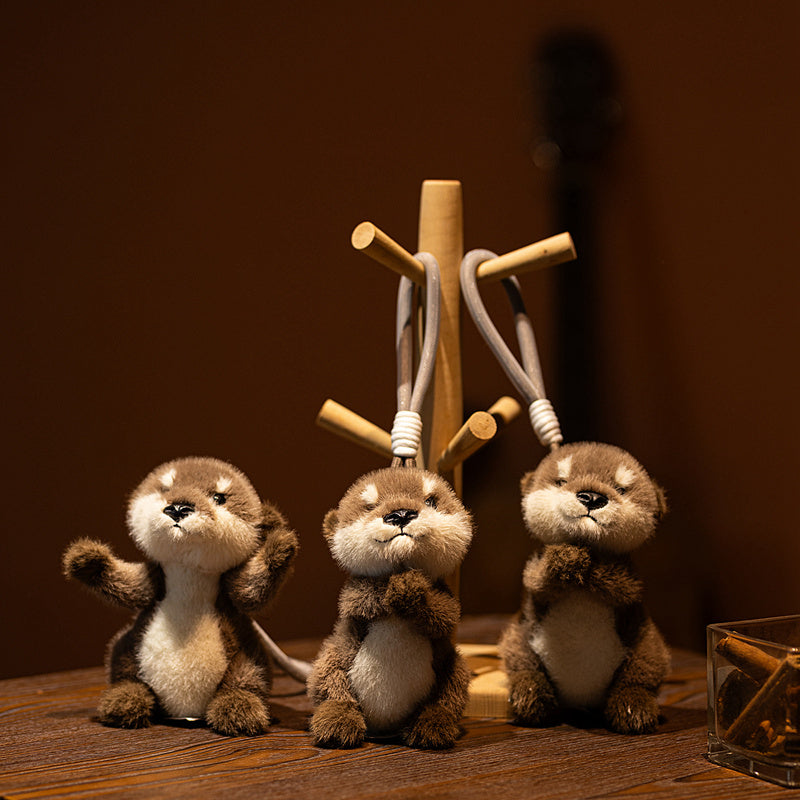 Otter Plush Keychain Soft Stuffed Animal Pendant