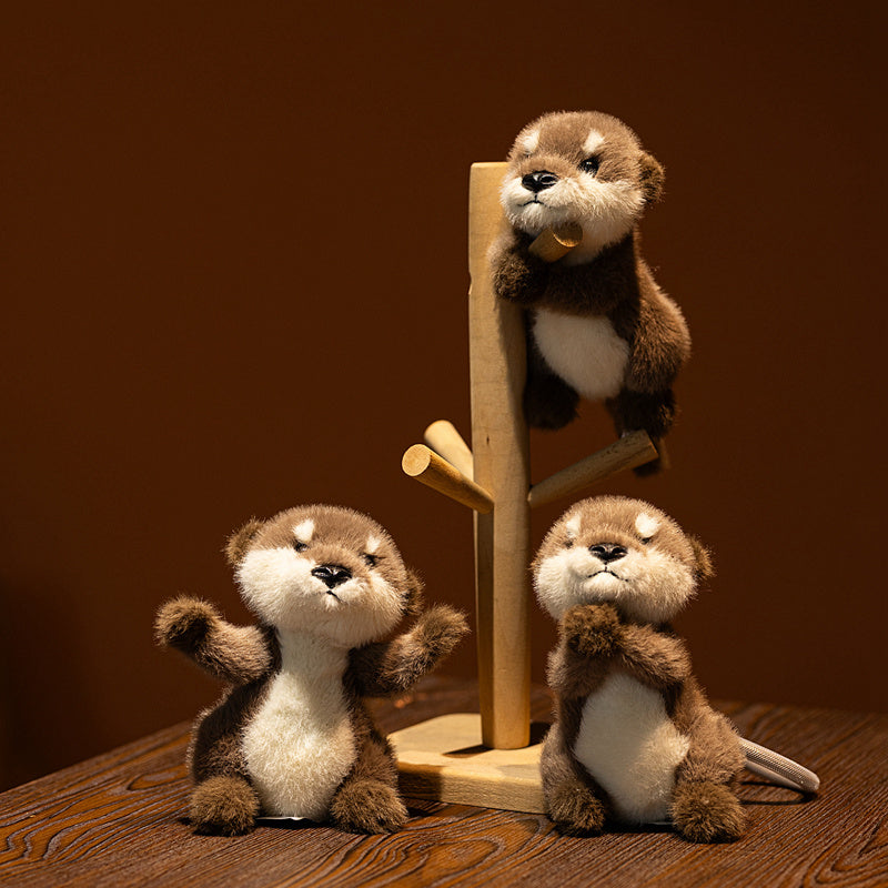 Otter Plush Keychain Soft Stuffed Animal Pendant